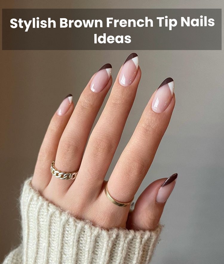 stylish Brown French Tip Nails ideas