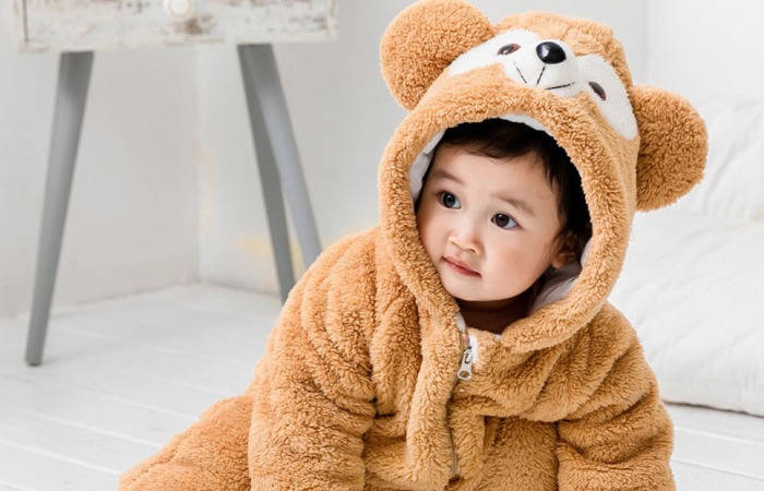 Bear Design Long Sleeve Baby Jumpsuit Description