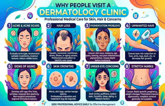 why people visit a dermatology clinic